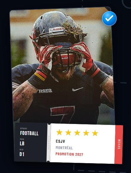Carte joueur Alexandre Tremblay